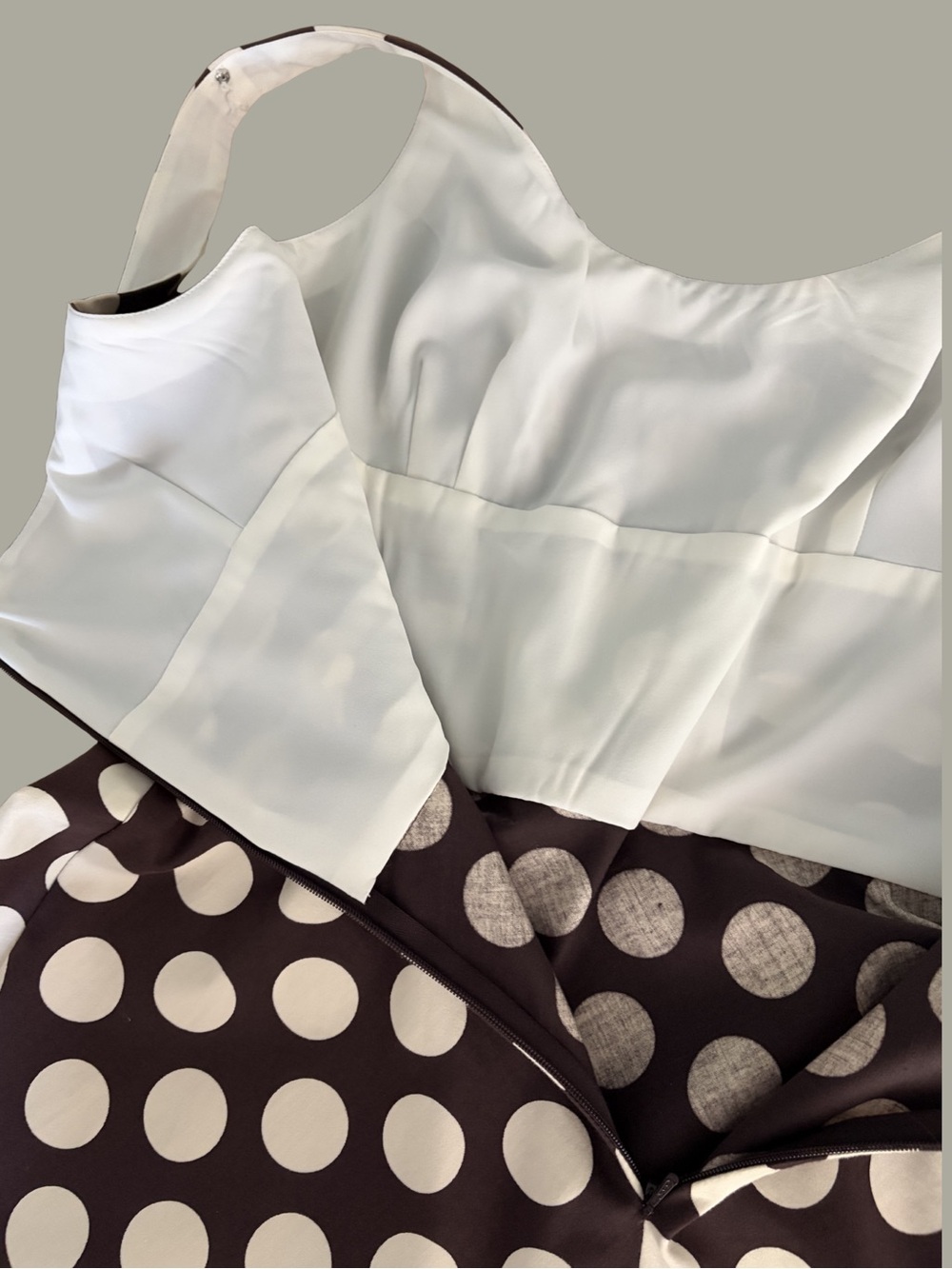 Timeless Charm Vintage Inspired Donna Ricco Polka Dot Corset-Waist Midi Dress - Picture 6 of 10